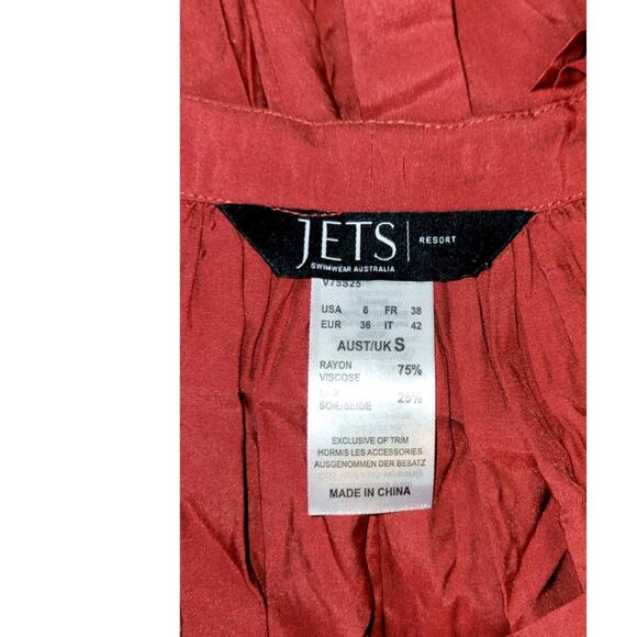 New JETS Australia Woven Tiered Mini Dress $210 SIZE 6 Brick - Picture 5 of 5